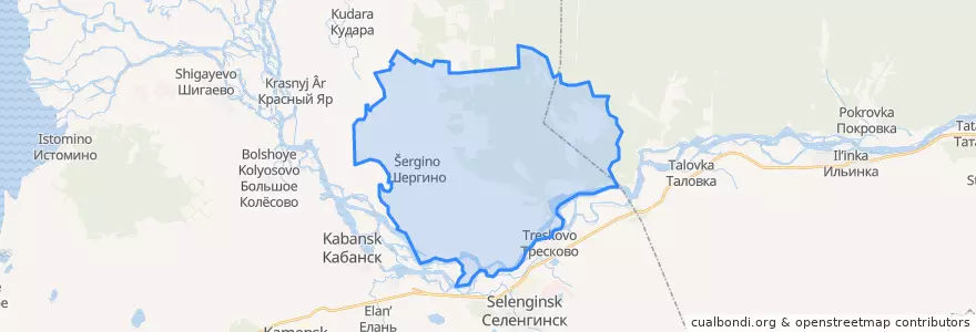 Mapa de ubicacion de Шергинское сельское поселение.