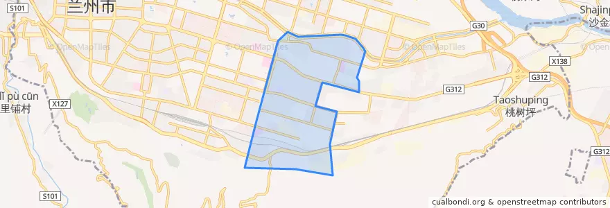 Mapa de ubicacion de 嘉峪关路街道.