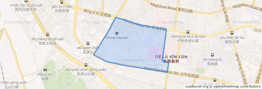 Mapa de ubicacion de 铁路东村街道.