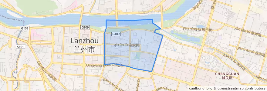 Mapa de ubicacion de Guangwumen Subdistrict.
