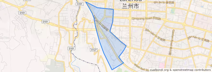 Mapa de ubicacion de Baiyin Road Subdistrict.