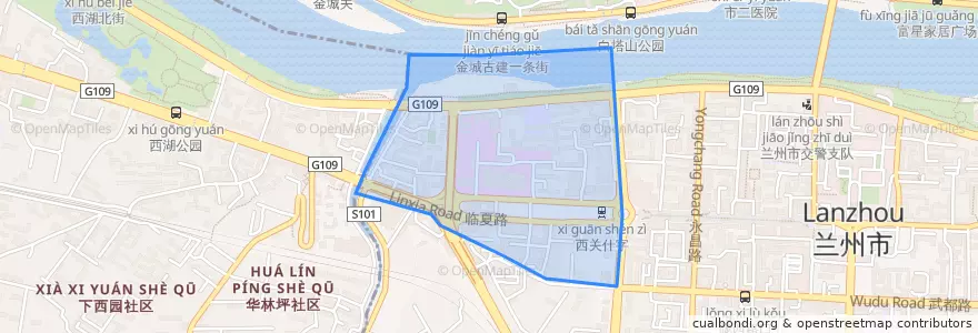 Mapa de ubicacion de Linxia Road Subdistrict.