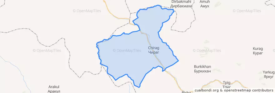 Mapa de ubicacion de сельское поселение Село Чираг.