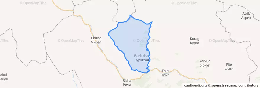Mapa de ubicacion de сельское поселение Село Буркихан.