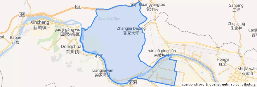 Mapa de ubicacion de Xiliugou Subdistrict.