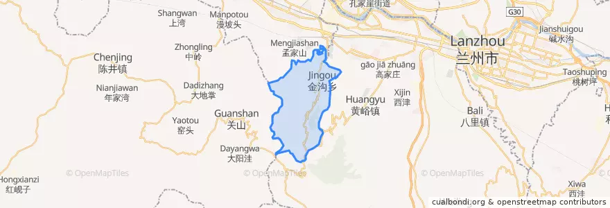 Mapa de ubicacion de Jingou.