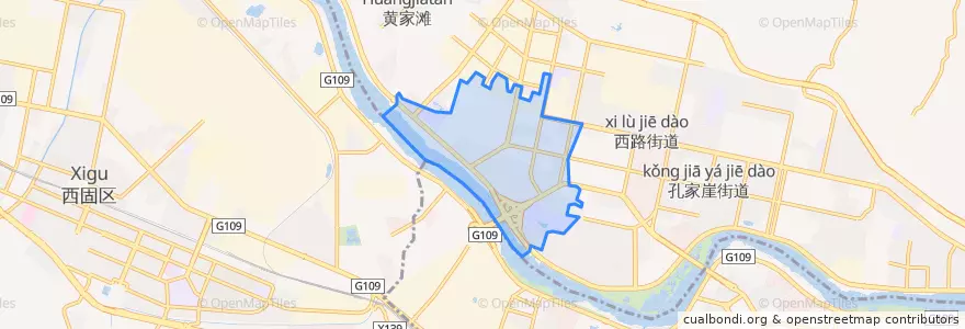 Mapa de ubicacion de 刘家堡街道.