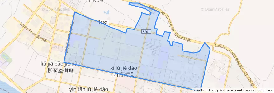 Mapa de ubicacion de Anning West Road Subdistrict.