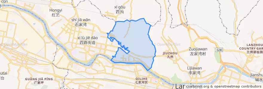 Mapa de ubicacion de Shilidian Subdistrict.