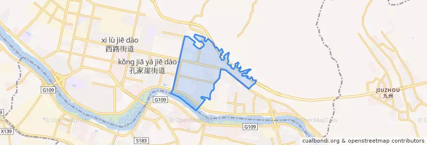 Mapa de ubicacion de Peili Subdistrict.