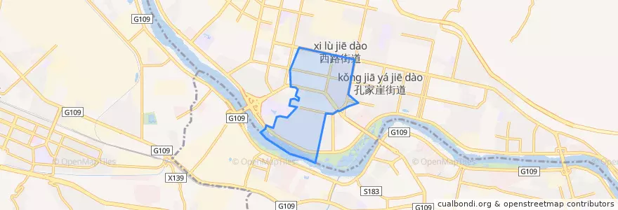 Mapa de ubicacion de 银滩路街道.