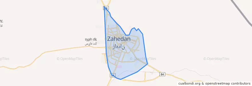 Mapa de ubicacion de Zahedan.