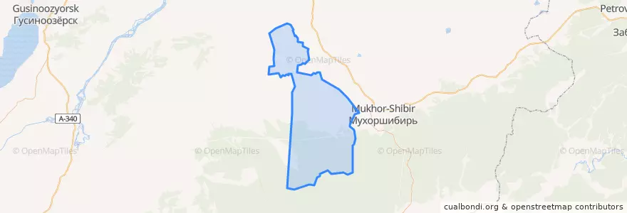 Mapa de ubicacion de Шаралдайское сельское поселение.