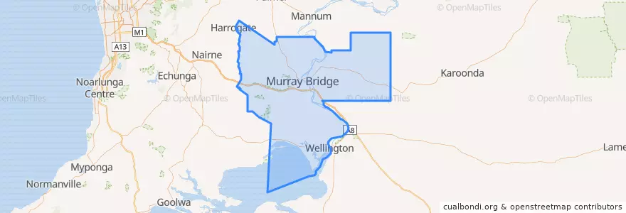 Mapa de ubicacion de The Rural City of Murray Bridge.