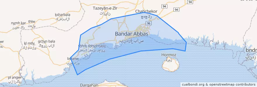 Mapa de ubicacion de بندرعباس.