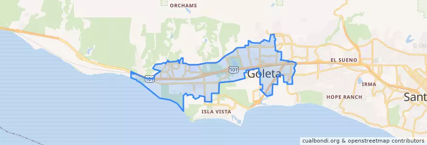 Mapa de ubicacion de Goleta.