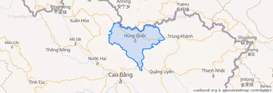 Mapa de ubicacion de Trà Lĩnh.