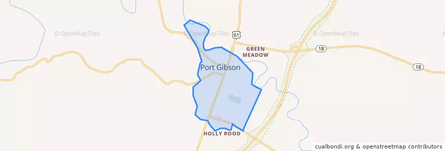 Mapa de ubicacion de Port Gibson.