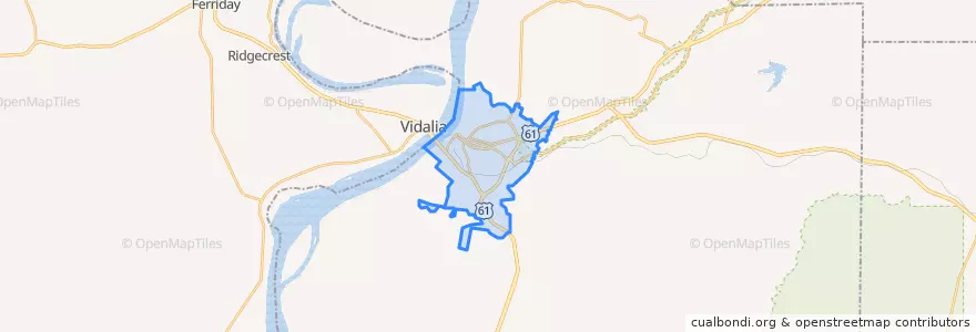 Mapa de ubicacion de Natchez.