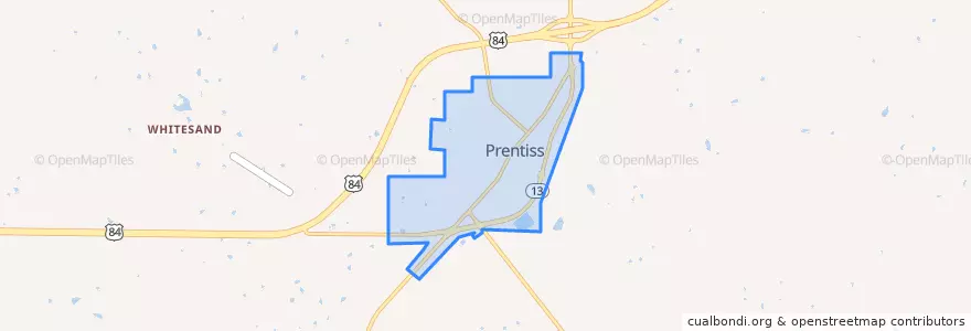 Mapa de ubicacion de Prentiss.