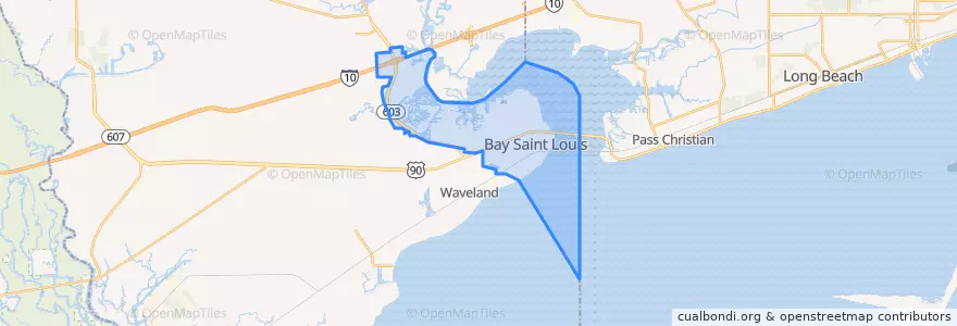 Mapa de ubicacion de Bay Saint Louis.