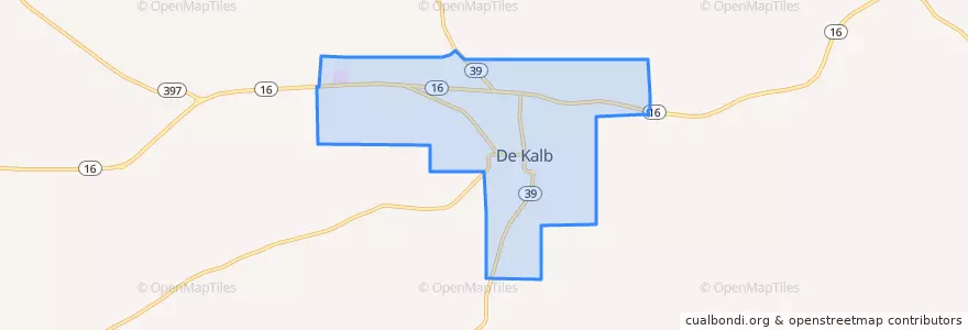 Mapa de ubicacion de De Kalb.