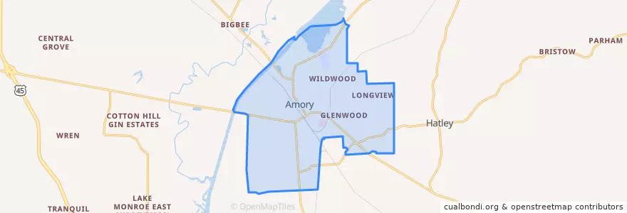 Mapa de ubicacion de Amory.