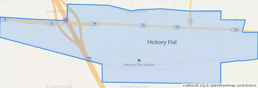 Mapa de ubicacion de Hickory Flat.
