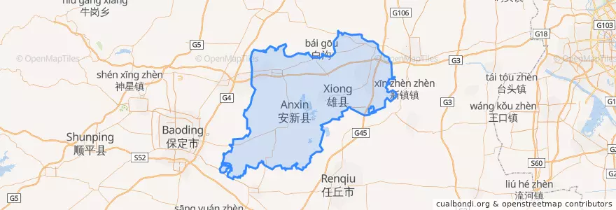 Mapa de ubicacion de 雄安新区.