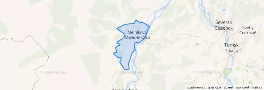 Mapa de ubicacion de Шегарское сельское поселение.