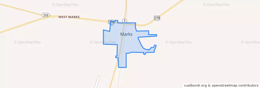 Mapa de ubicacion de Marks.