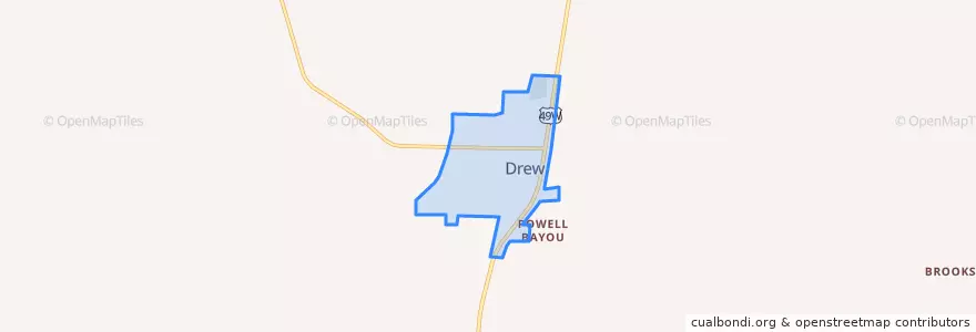 Mapa de ubicacion de Drew.