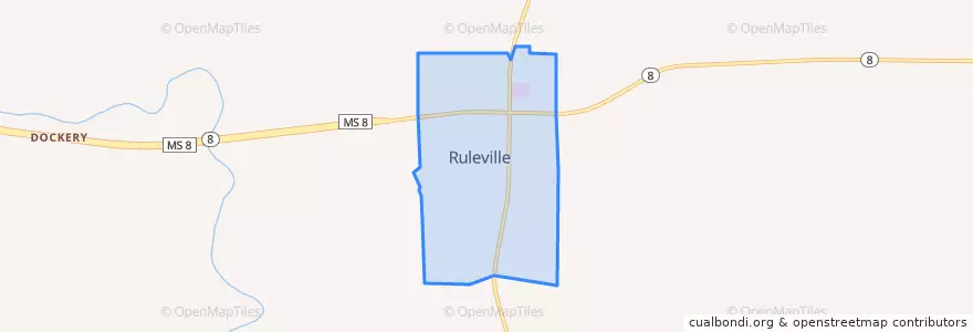 Mapa de ubicacion de Ruleville.