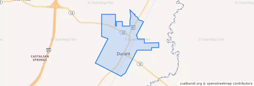 Mapa de ubicacion de Durant.