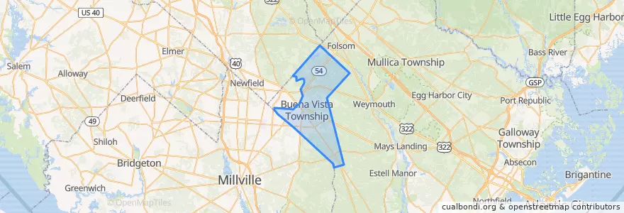 Mapa de ubicacion de Buena Vista Township.