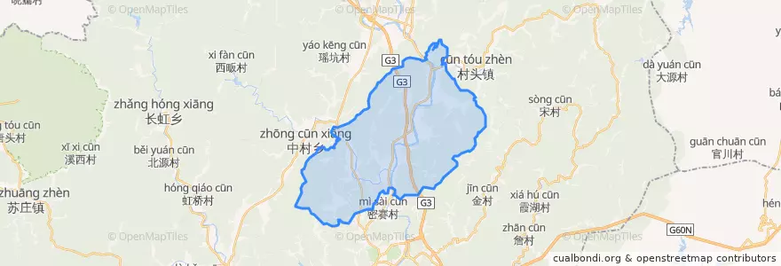 Mapa de ubicacion de 音坑乡.
