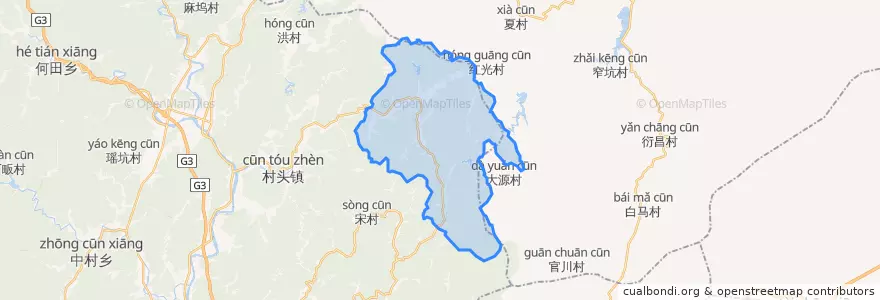 Mapa de ubicacion de 大溪边乡.
