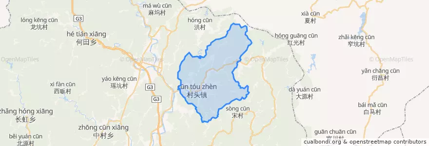 Mapa de ubicacion de 村头镇.
