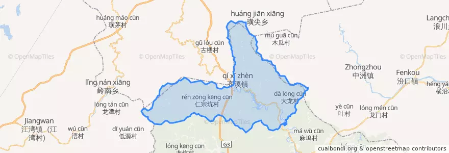 Mapa de ubicacion de 齐溪镇.
