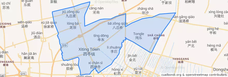 Mapa de ubicacion de 西亭镇.