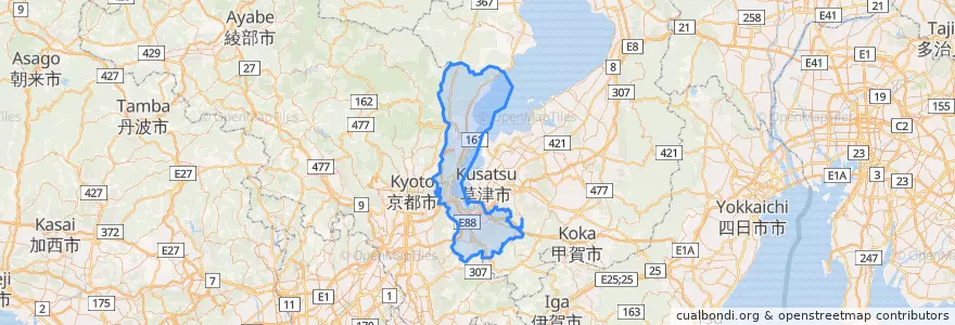 Mapa de ubicacion de 大津市.