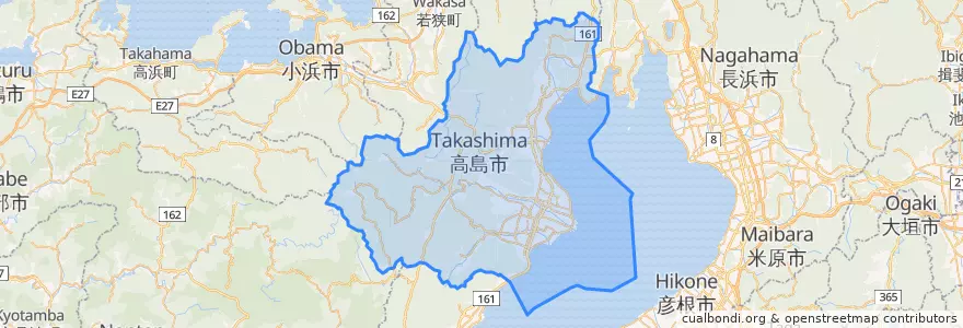Mapa de ubicacion de 高島市.