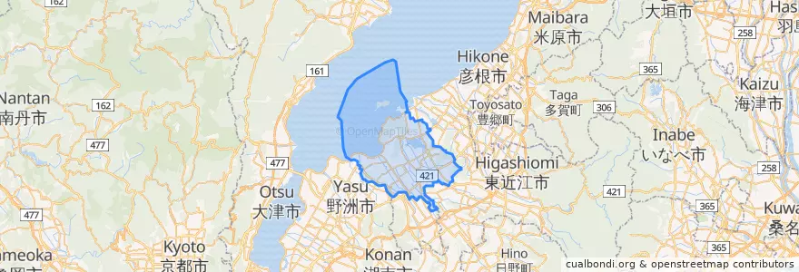 Mapa de ubicacion de Omihachiman.