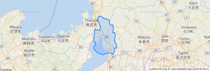 Mapa de ubicacion de 長浜市.