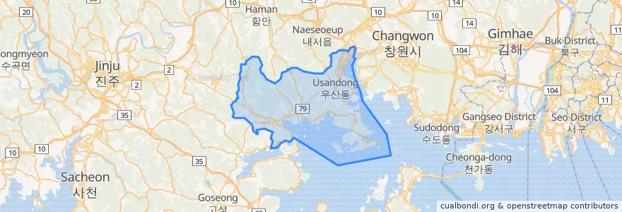 Mapa de ubicacion de 馬山合浦区.