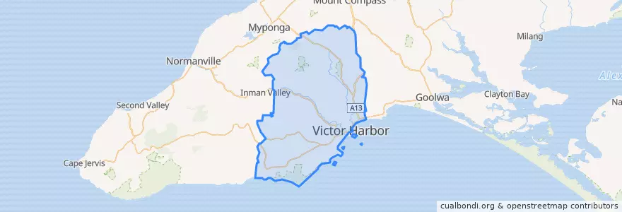 Mapa de ubicacion de City of Victor Harbor.
