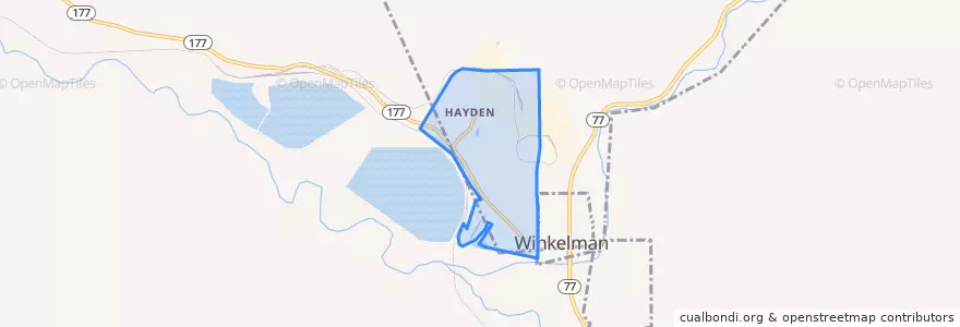 Mapa de ubicacion de Hayden.