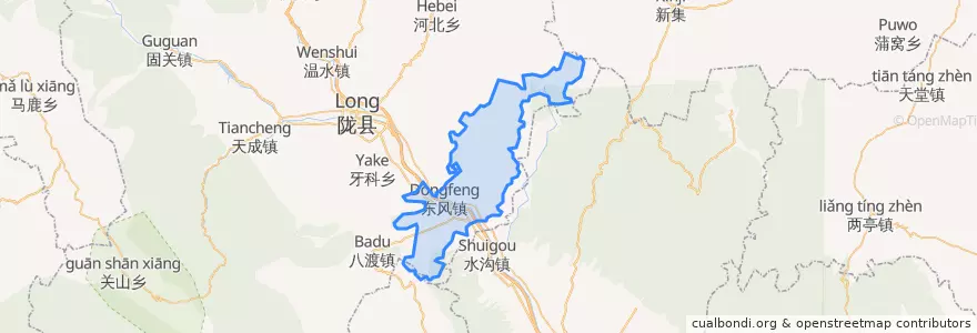 Mapa de ubicacion de Dongfeng Town.