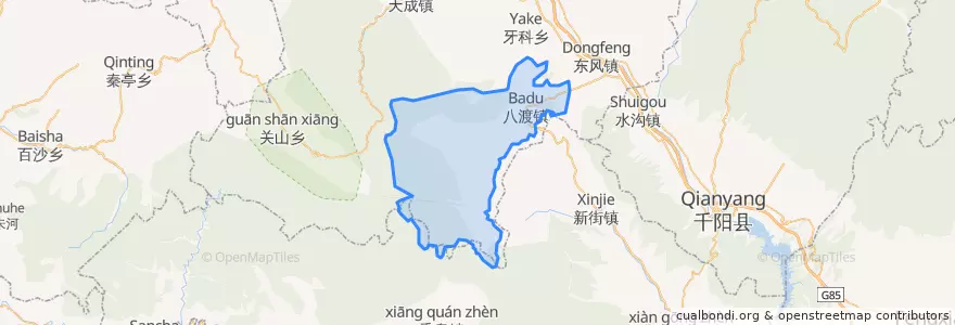 Mapa de ubicacion de Badu Town.