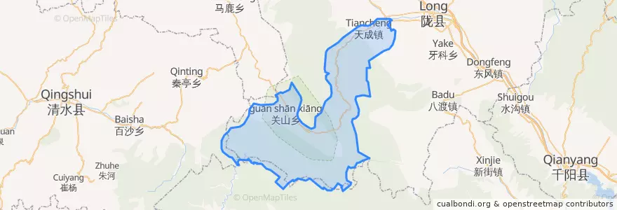 Mapa de ubicacion de Tiancheng Town.
